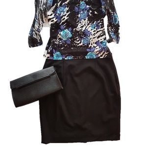 Anne Klein wool pencil skirt, Black, Size 16W
